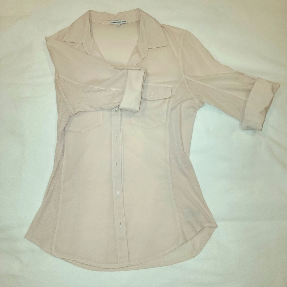 Pink James Perse 3/4 sleeve button down